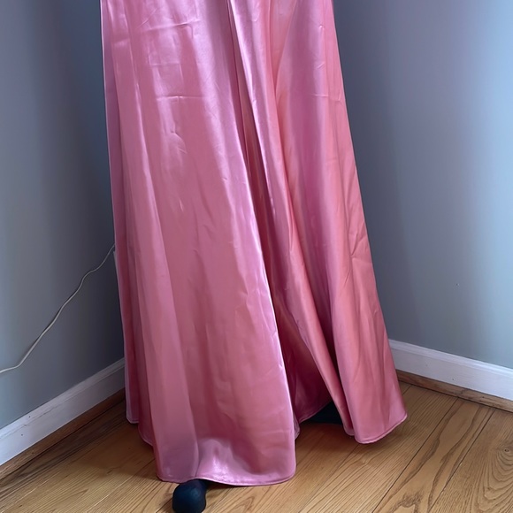 Vintage Gunne Sax pink sateen halter maxi … - Picture 6 of 12